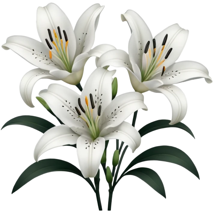 black and white lillies outline emoji