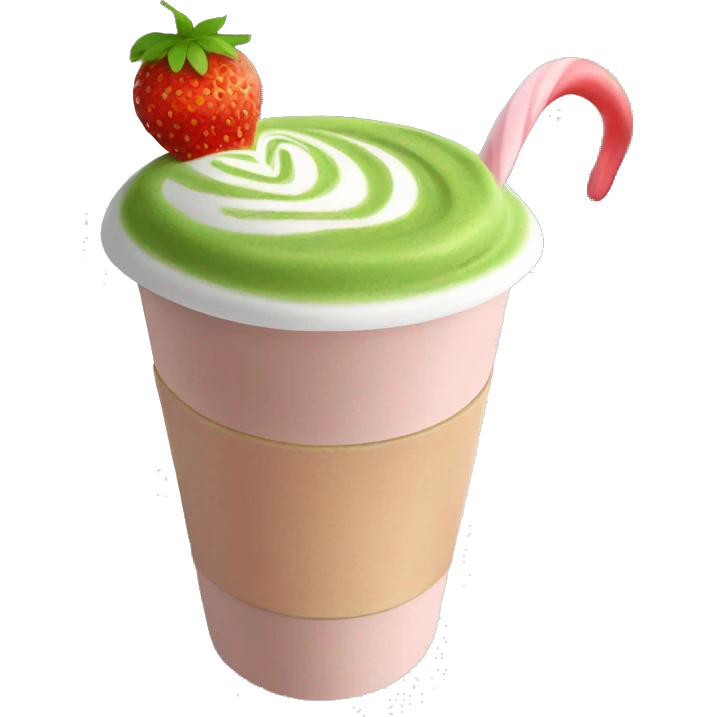 Strawberry matcha latte emoji
