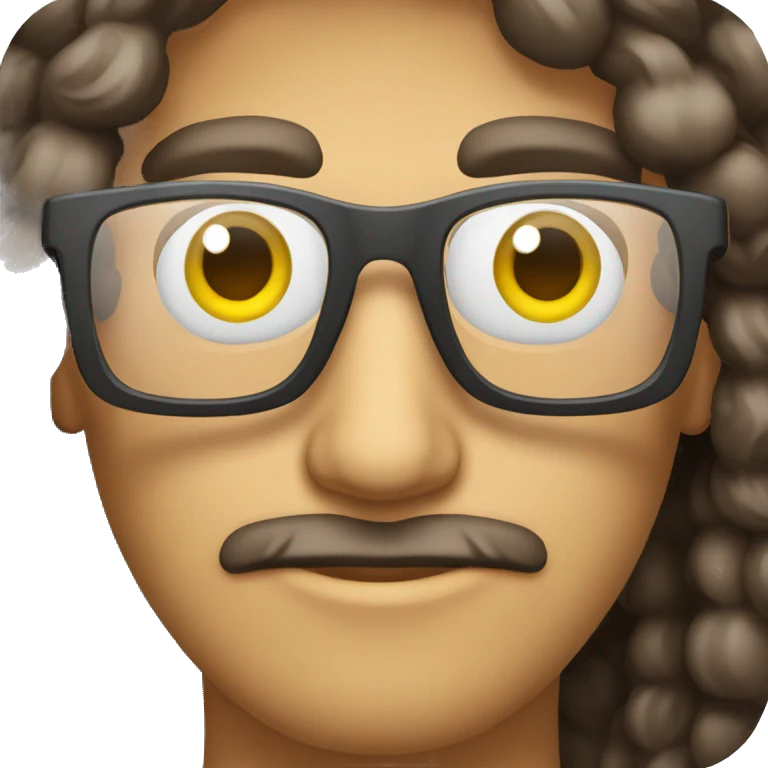 Hombre enojado con lentes emoji