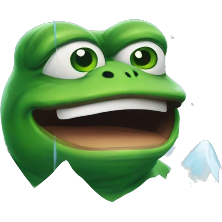 pepe the frog inside an icecube emoji