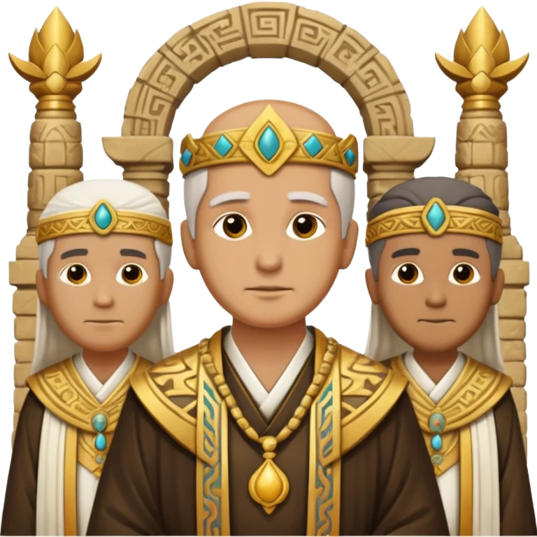 Ancient  mpriests with Temple emoji