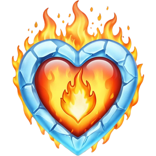 ice in fire heart emoji