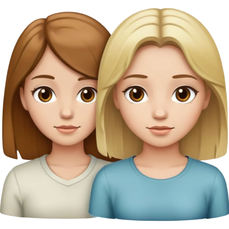 Two girls with brown and blonde hair  emoji
