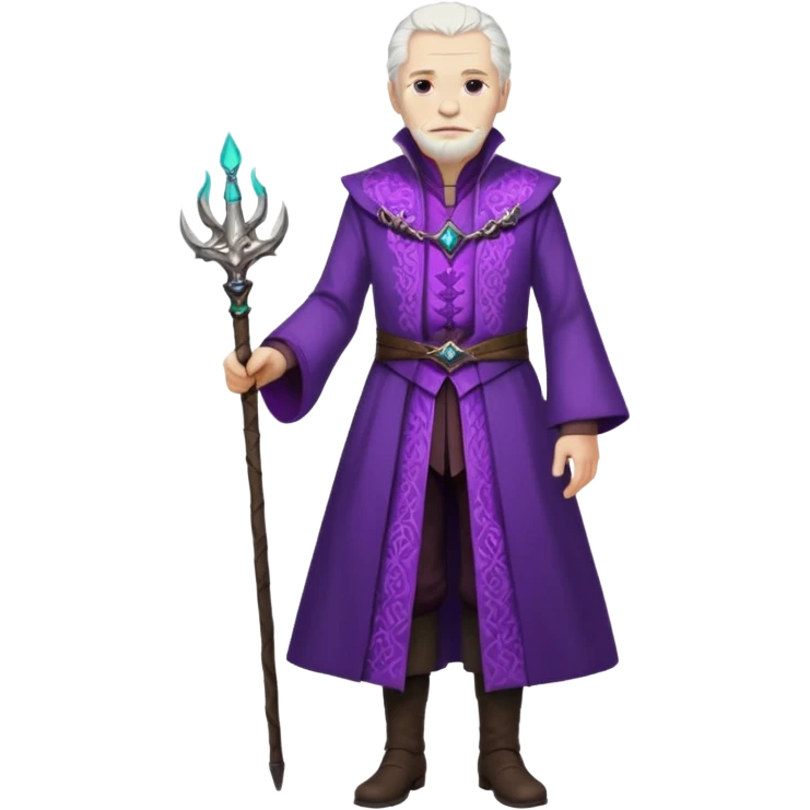 a white haired old man with purple eyes standing, full body, in Targaryen themed clothes emoji