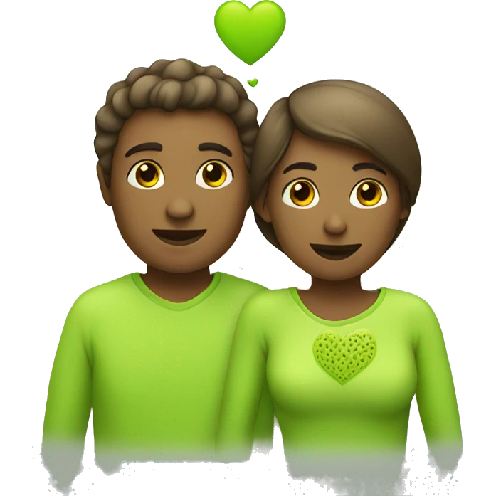 Love with lime green color emoji