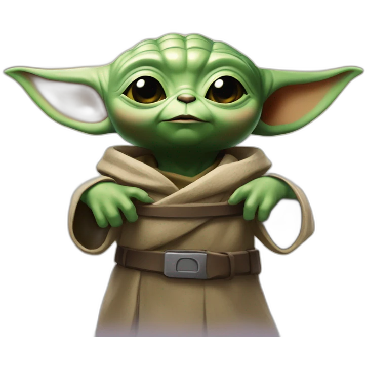 Bébé yoda joue à fortnite emoji