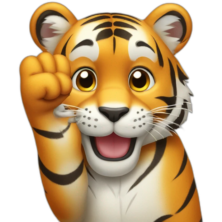 A cute tiger saying ok emoji
