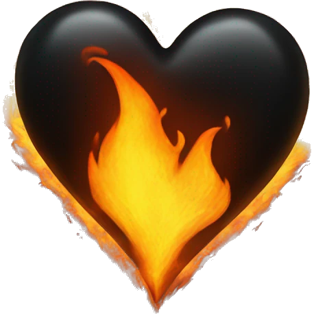 Black heart in fire emoji