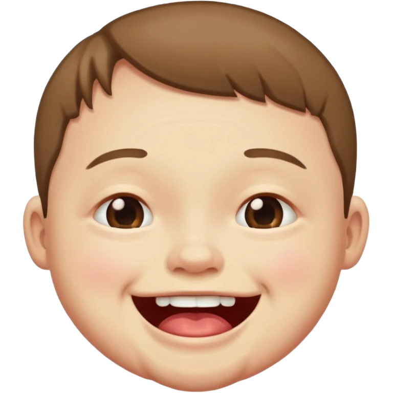 Jaw dispositioned large amount of drool from mouth, drooling,inward  cross eye, downsyndrome emoji