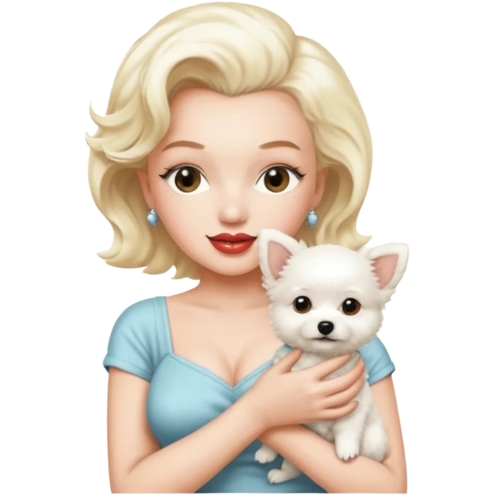 Marilyn Monroe, with cute dog emoji