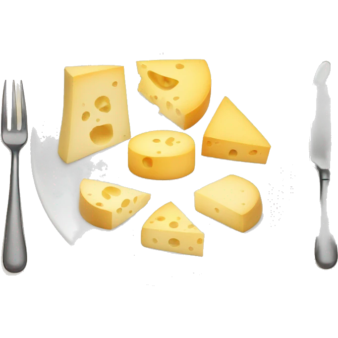 different cheeses with hidden faces on a plate emoji