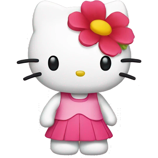 hello kitty with flower emoji