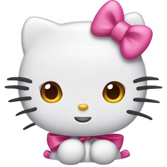 Hello kitty with a pink bow on her head emoji