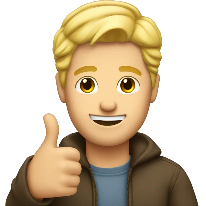 blond hair man thumbs up emoji