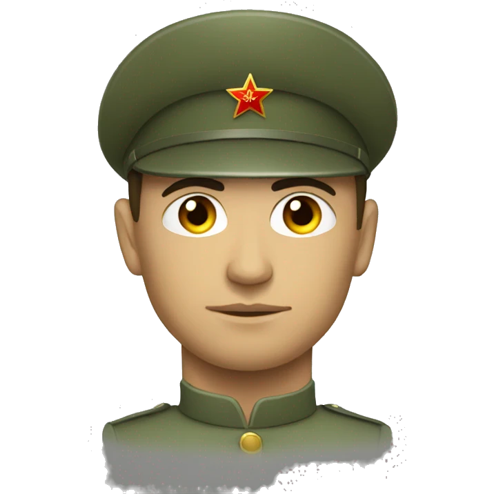 ussr soldier serious with military takes emoji