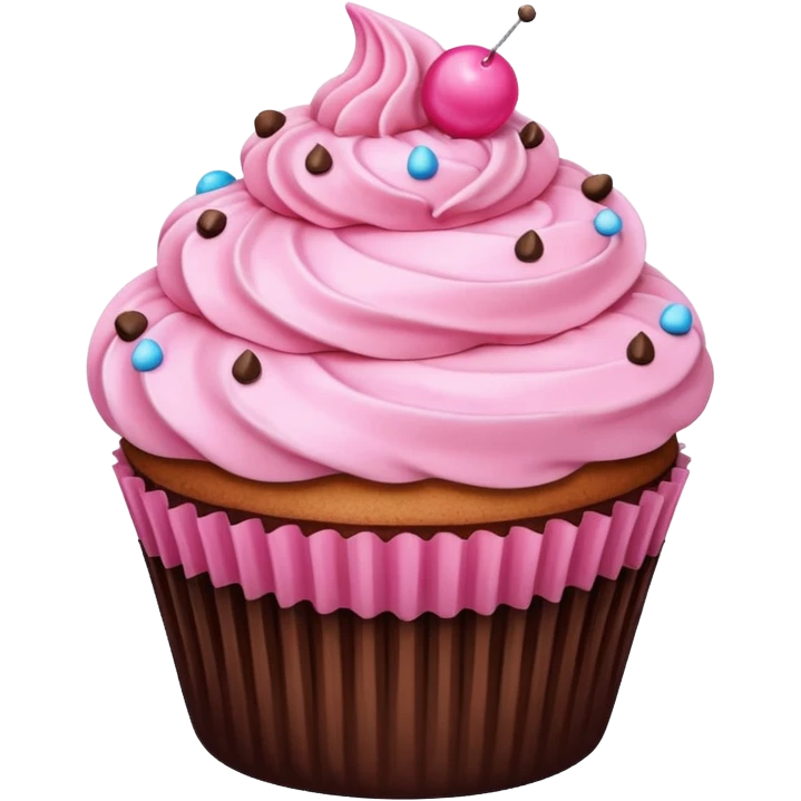 Cupcake with pink icing emoji