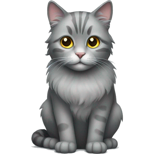 fluffy gray cat emoji