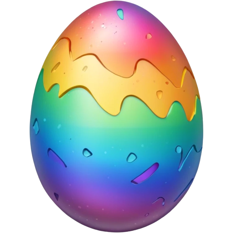 rainbow egg cracked  emoji