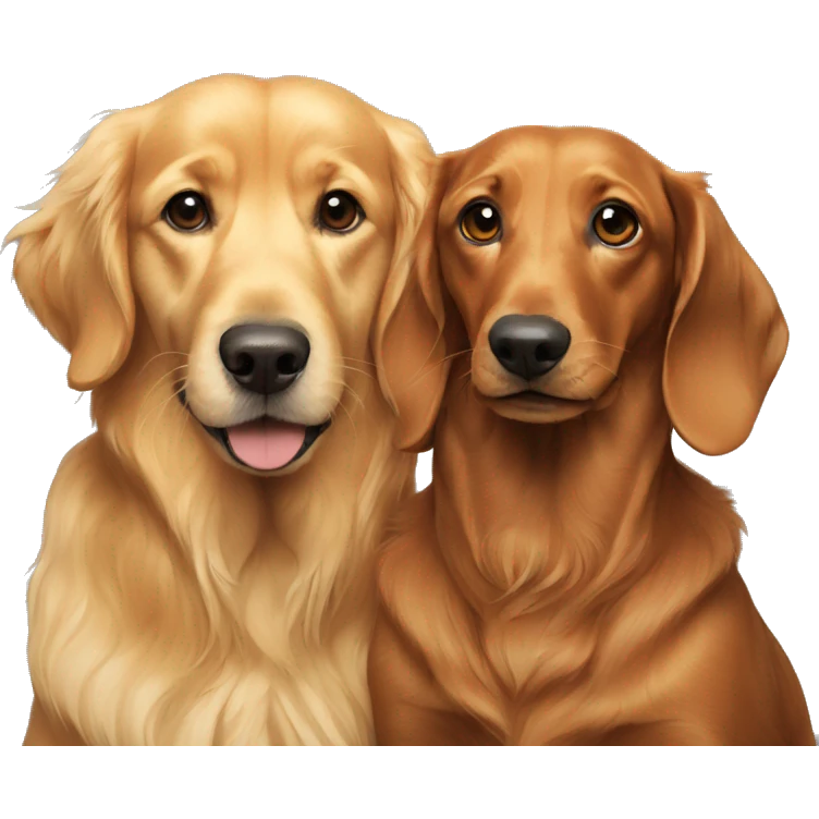 golden retriever and dachshund emoji