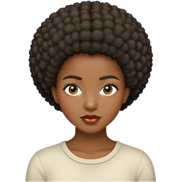 Young woman with short Afro emoji