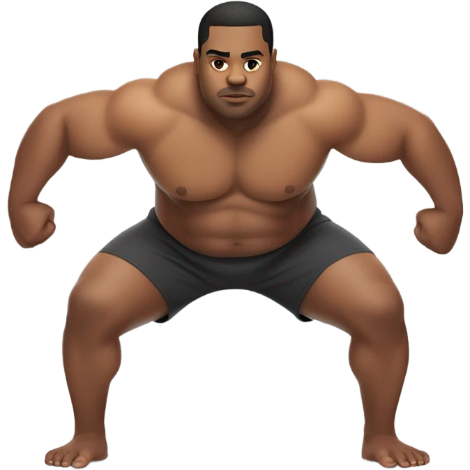fat white guy shirtless doing push ups emoji