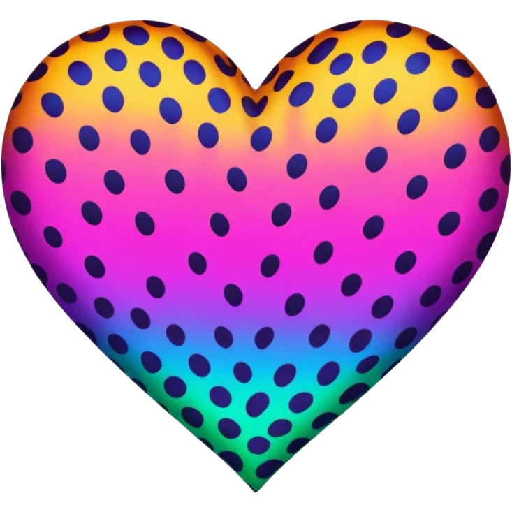 A colorful gradients-neon-colored wild realistic leopard-printed-patterned BIG heart emoji