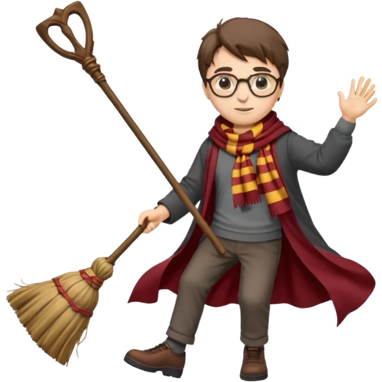 Harry Potter on broom emoji