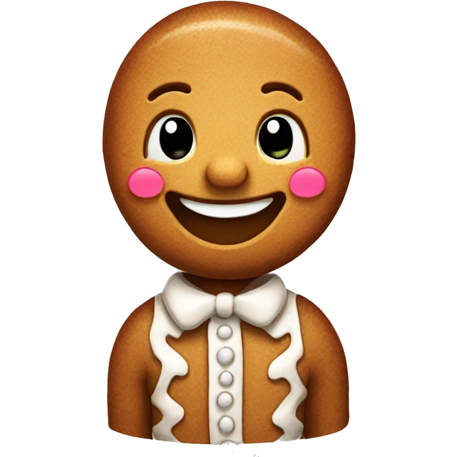 cute gingerbread man smiling emoji