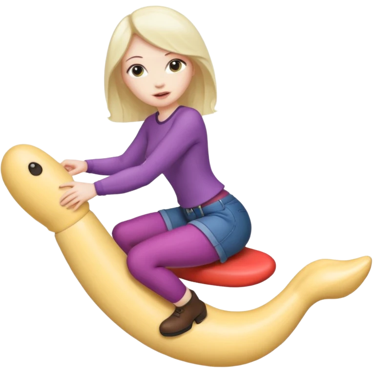 Realistic Nudes big titts woman riding a dildo inside of the vagina hole view emoji