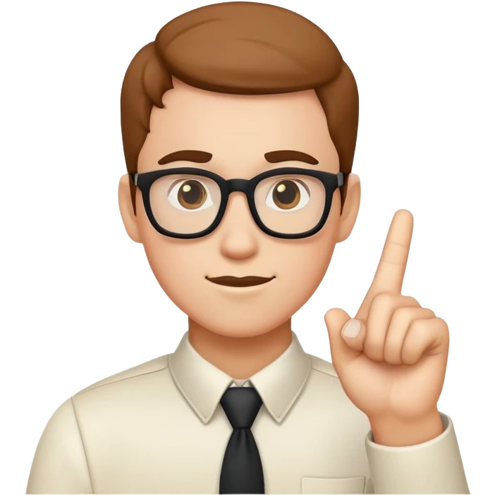 Nerd 🤓  raising a finger ☝️ emoji