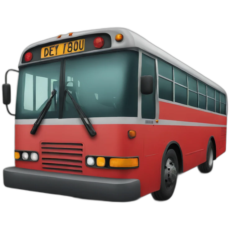 bus colored red emoji
