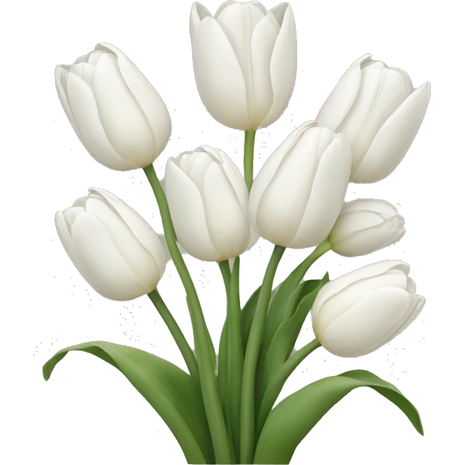white tulip bouquet  emoji