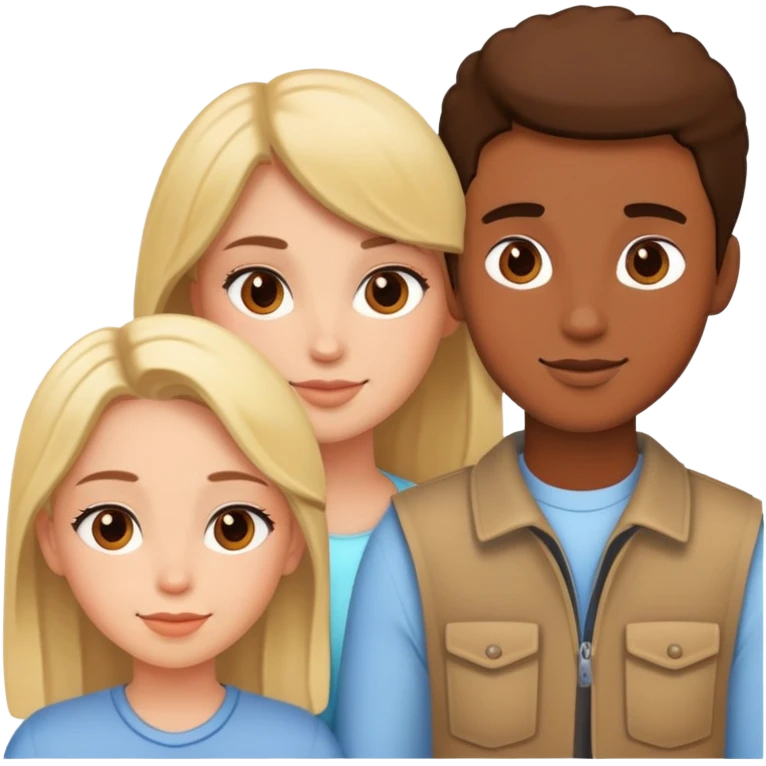 Two girls and a guy friends emoji
