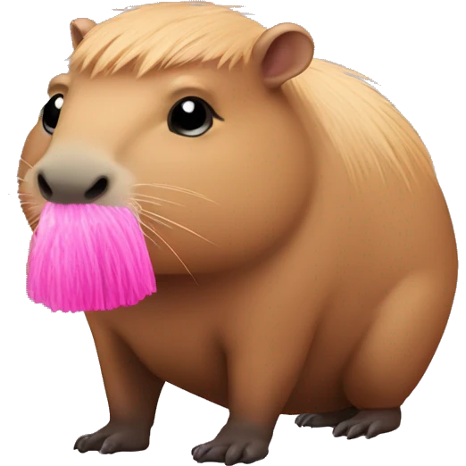 Capybara with pink riben emoji