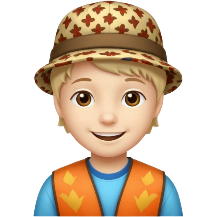 print hat with kid emoji