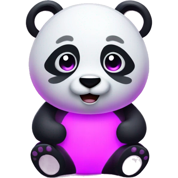 cute neon panda emoji