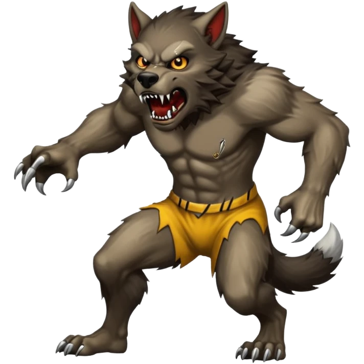 A werewolf very close to the finish line emoji