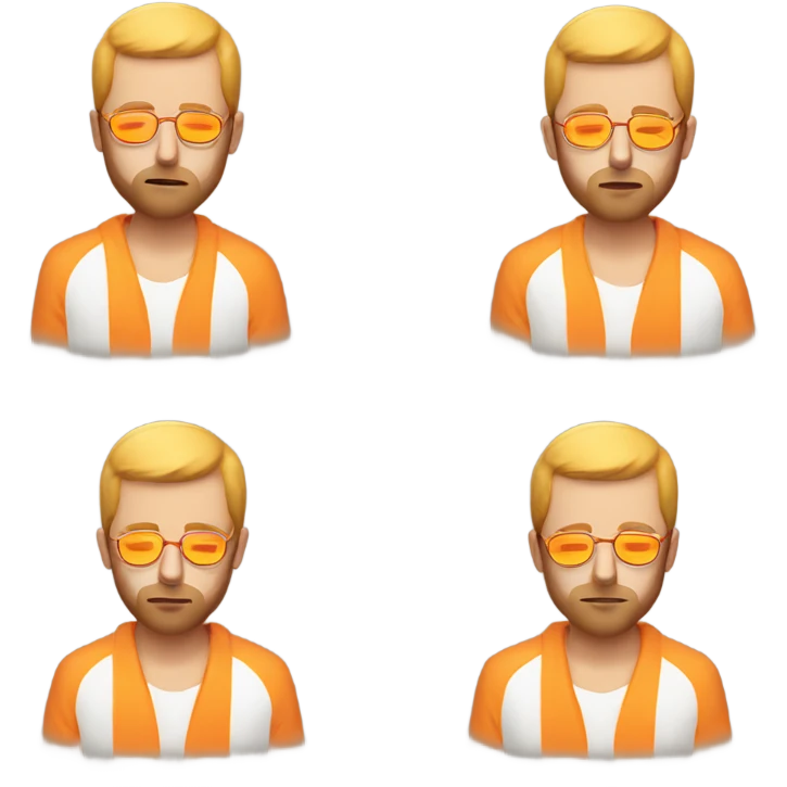 man with orange beard and short blond hair as he praying with orange glasses  emoji