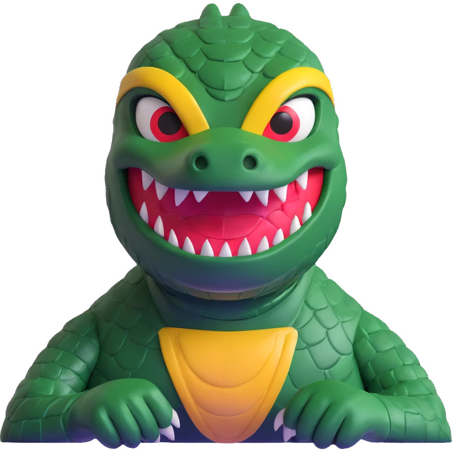 alligator luchador mask with scaly texture and menacing eyes emoji