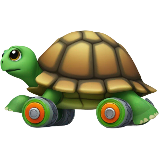 A turtle wearing roller blades emoji