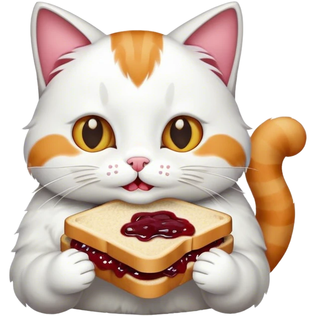 Cat eating a jam sandwich  emoji