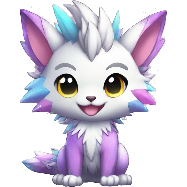 Anthro Scalie Spiky Cool Edgy Magical Petite Shiny Colorful Pastel Glitter Sparkle Anime Chibi Fantasy-Animal-Fakémon-Pokémon-Hybrid Fur Sona Aesthetic Trending Style Full Body emoji