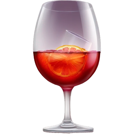 Campari Spritz in big glass of wine  emoji