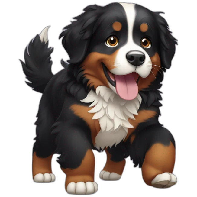 Bernese mountain dog dancing emoji