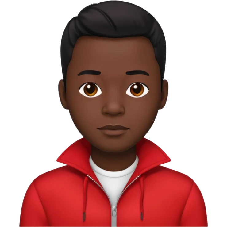 Bobby Brown, black hair, red outfit emoji