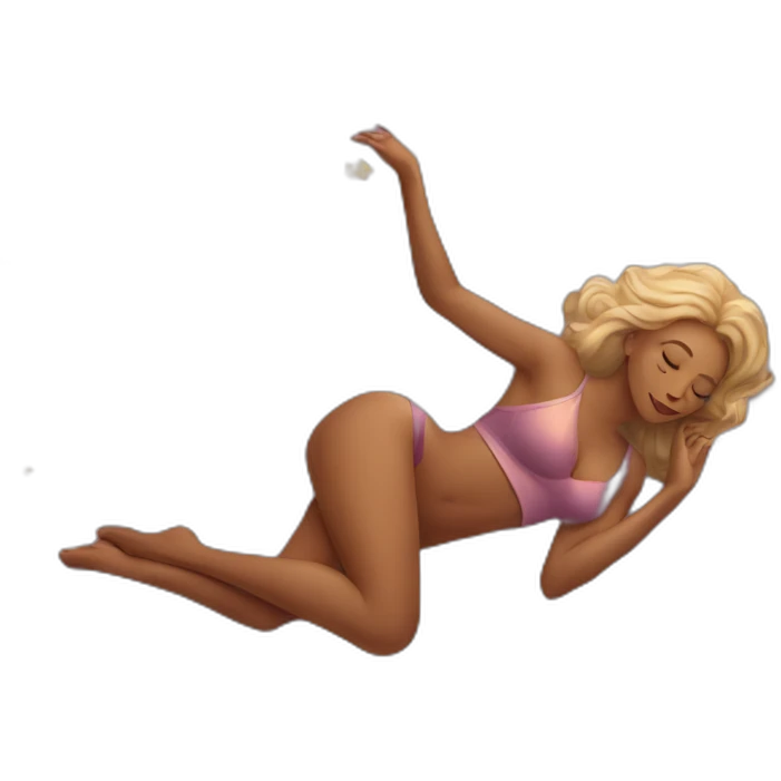 Beautiful woman laying like a star emoji