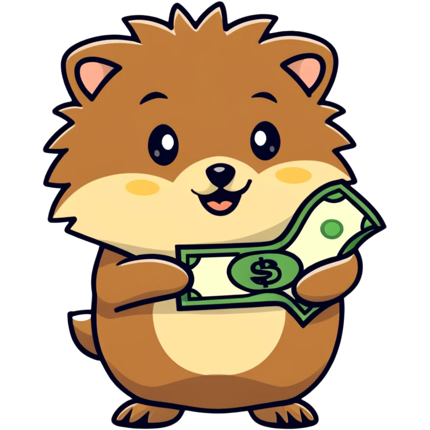 hedgehog with money emoji
