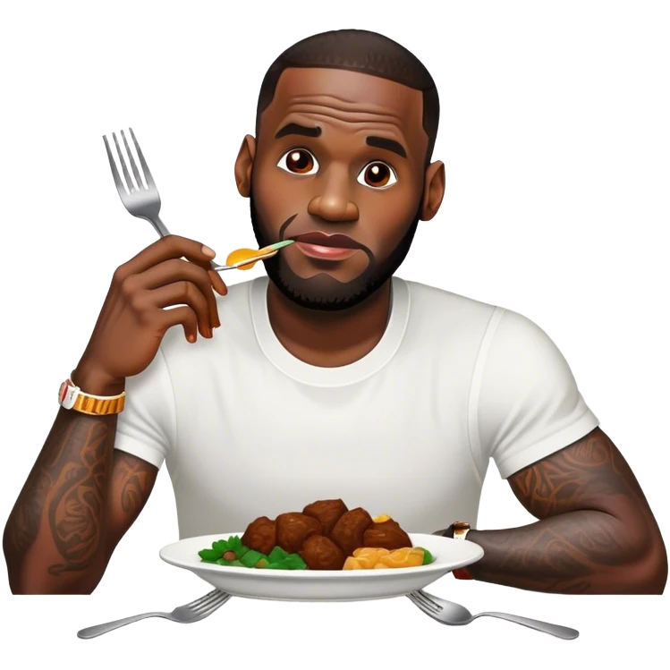 LeBron James eating dinner emoji