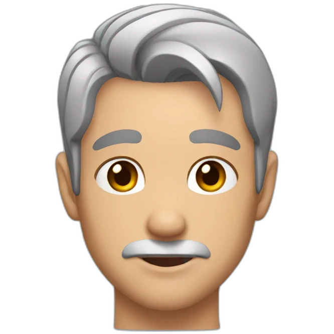 trainer man with short gray hair and with tattoo on his neck emoji