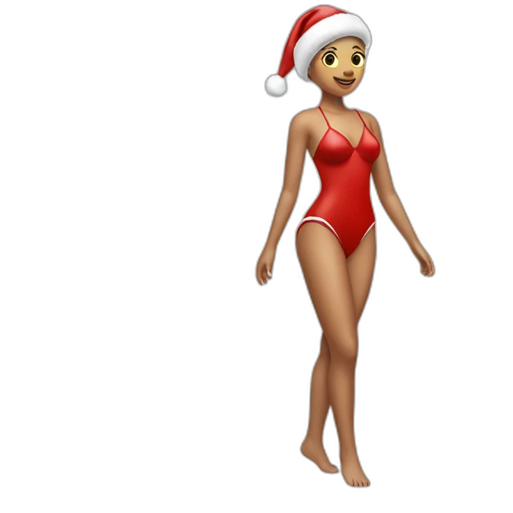 full body dancing christmas girl swimsuit emoji